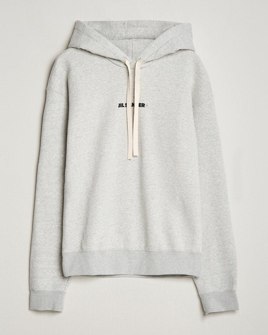 Herre | Gensere | Jil Sander | Small Logo Cotton Hoodie Light Grey