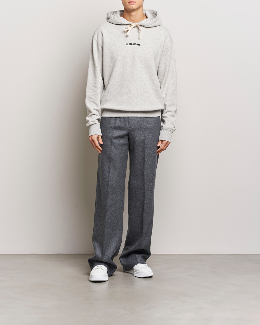 Herre | Gensere | Jil Sander | Small Logo Cotton Hoodie Light Grey