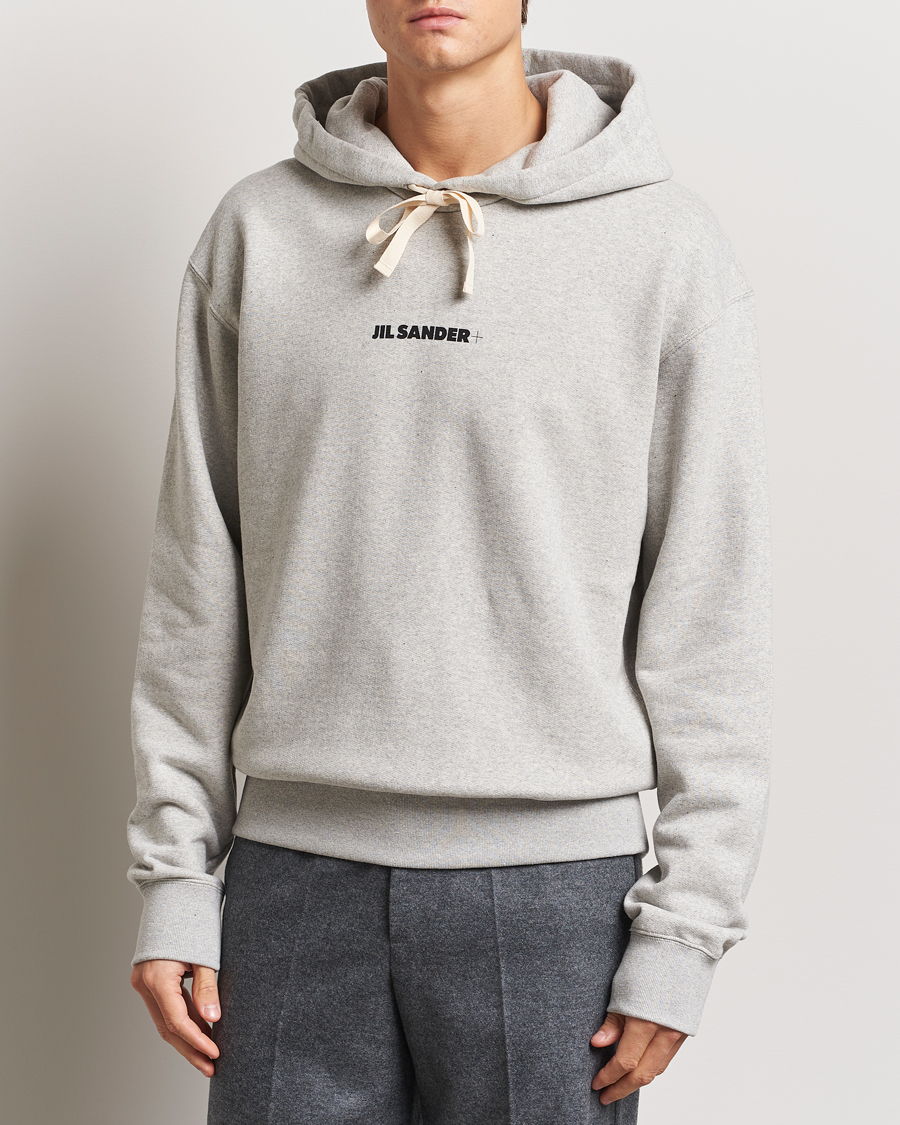 Herre | Gensere | Jil Sander | Small Logo Cotton Hoodie Light Grey