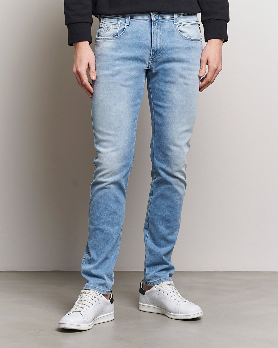 Herre | Tøj | Replay | Anbass Hyperflex Re-Used Jeans Medium Blue