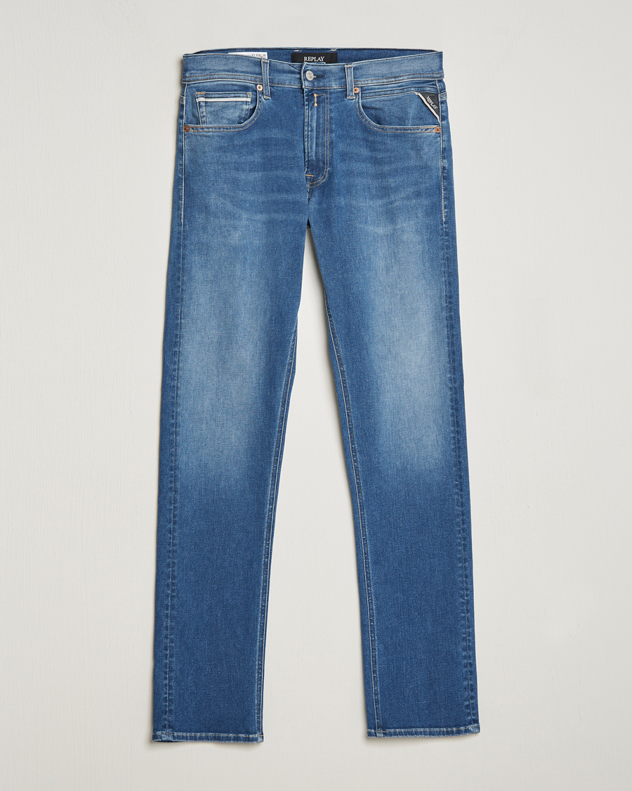 Herre | Jeans | Replay | Grover Straight Fit Hyperflex Jeans Medium Blue