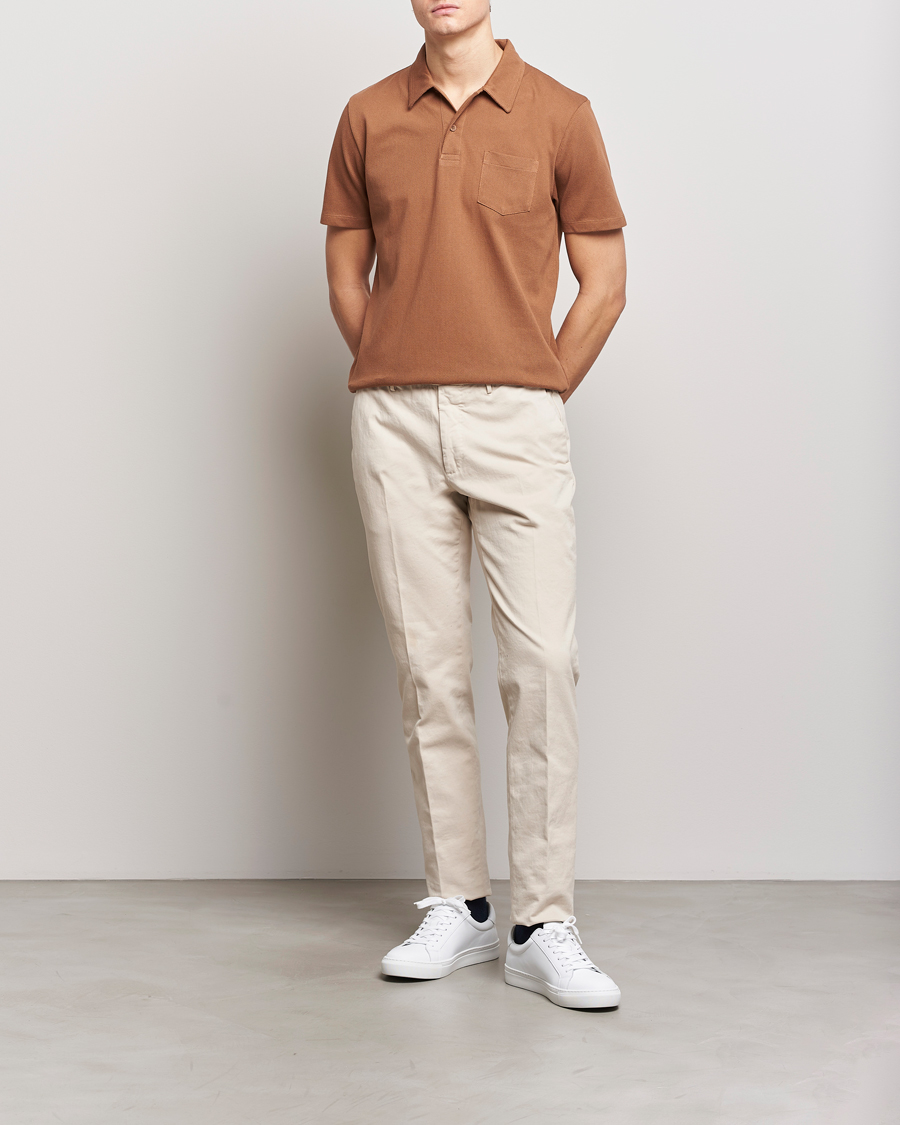 Herre | Pikéer | Sunspel | Riviera Polo Shirt Dark Camel