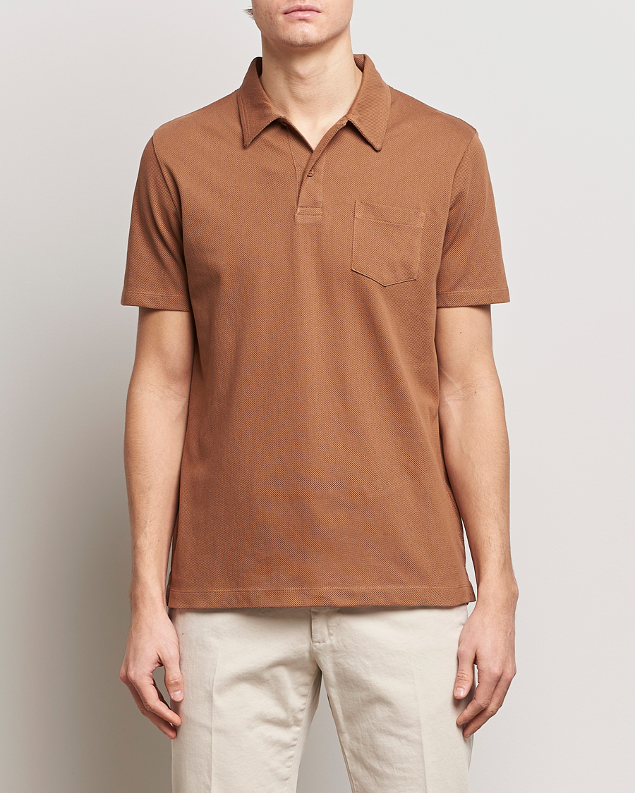 Herre | Pikéer | Sunspel | Riviera Polo Shirt Dark Camel