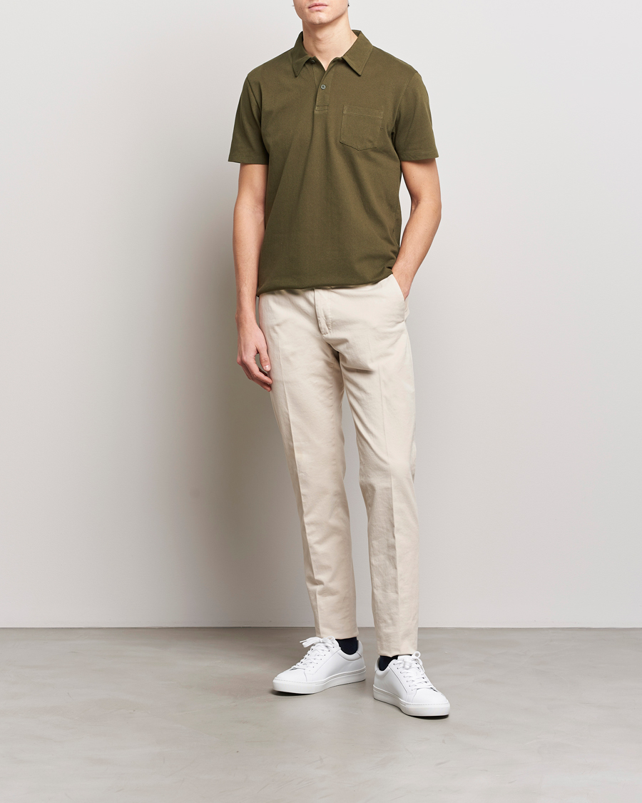 Herre | Pikéer | Sunspel | Riviera Polo Shirt Dark Olive
