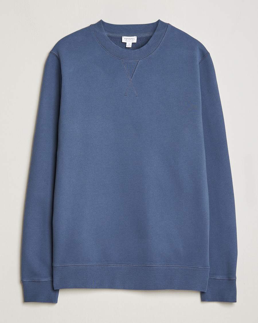 Herre | Gensere | Sunspel | Loopback Sweatshirt Slate Blue
