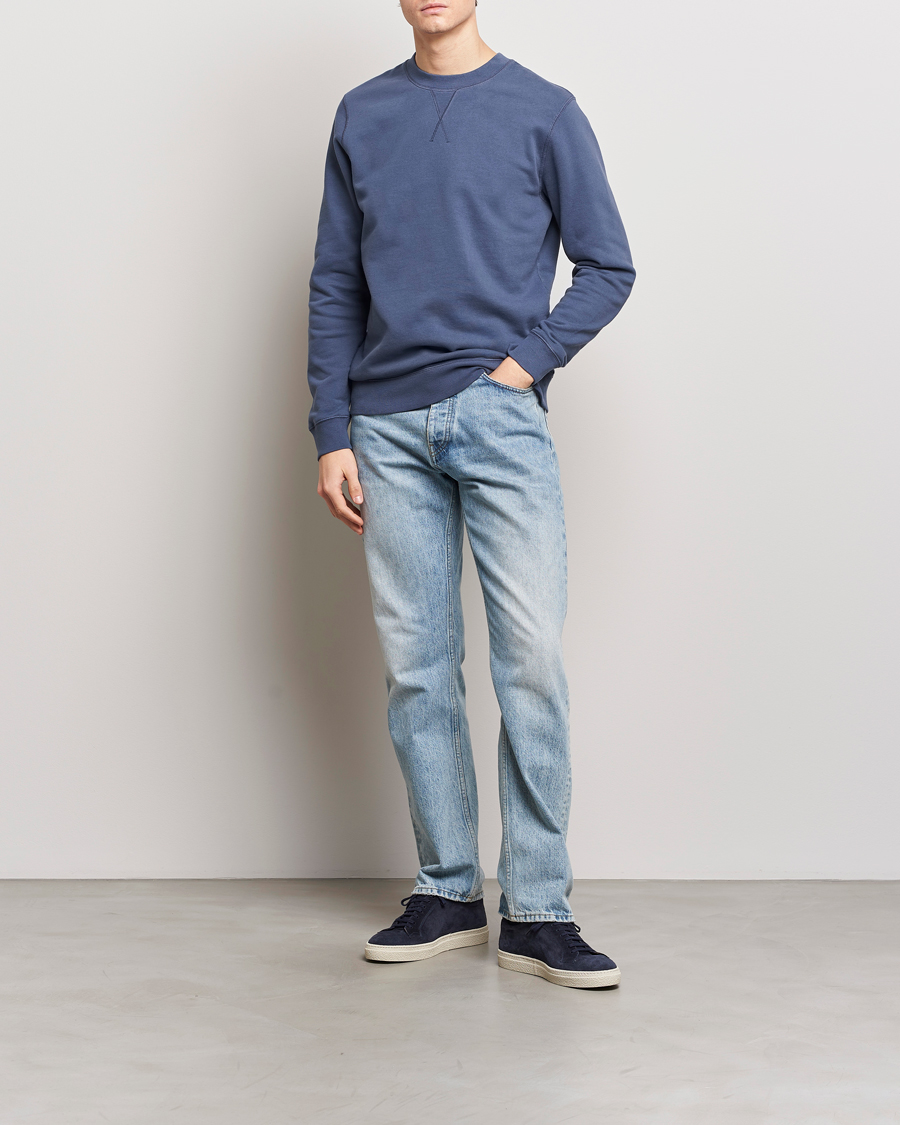 Herre | Gensere | Sunspel | Loopback Sweatshirt Slate Blue