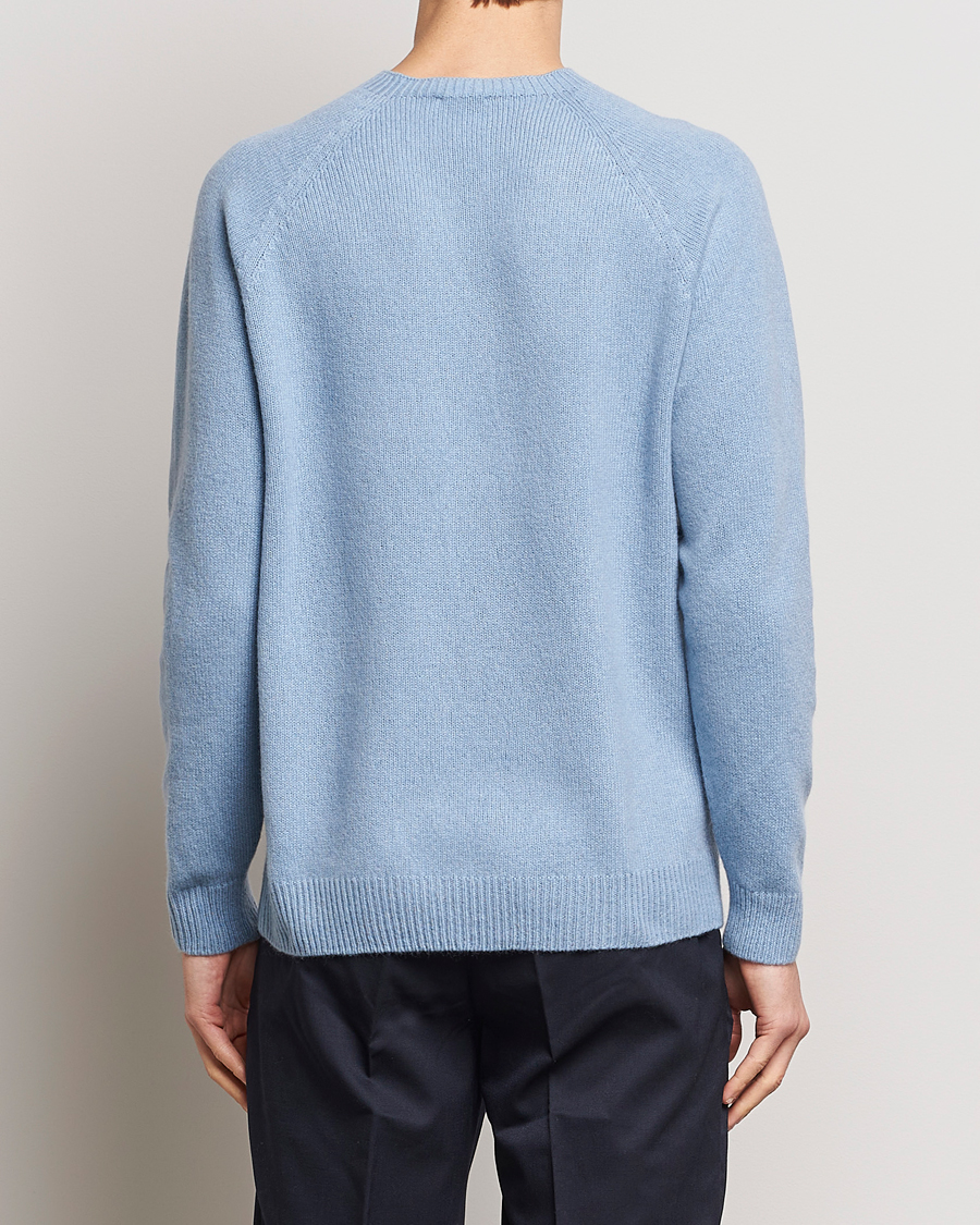 Herre | Gensere | Sunspel | Lambswool Crew Neck Sky Blue