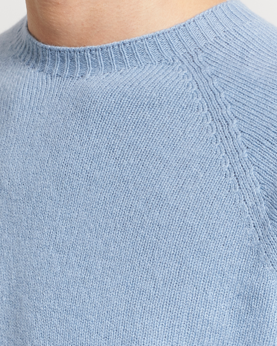 Herre | Gensere | Sunspel | Lambswool Crew Neck Sky Blue