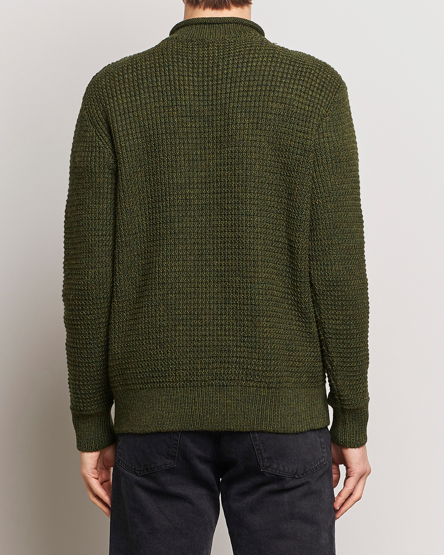 Herre | Gensere | Sunspel | Fisherman Merino Wool Jumper Dark Olive