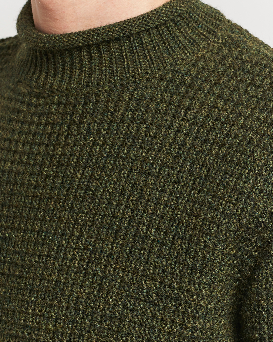 Herre | Gensere | Sunspel | Fisherman Merino Wool Jumper Dark Olive