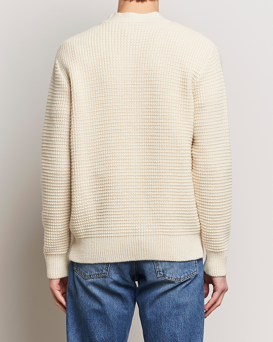 Herre | Gensere | Sunspel | Fisherman Merino Wool Cardigan Ecru