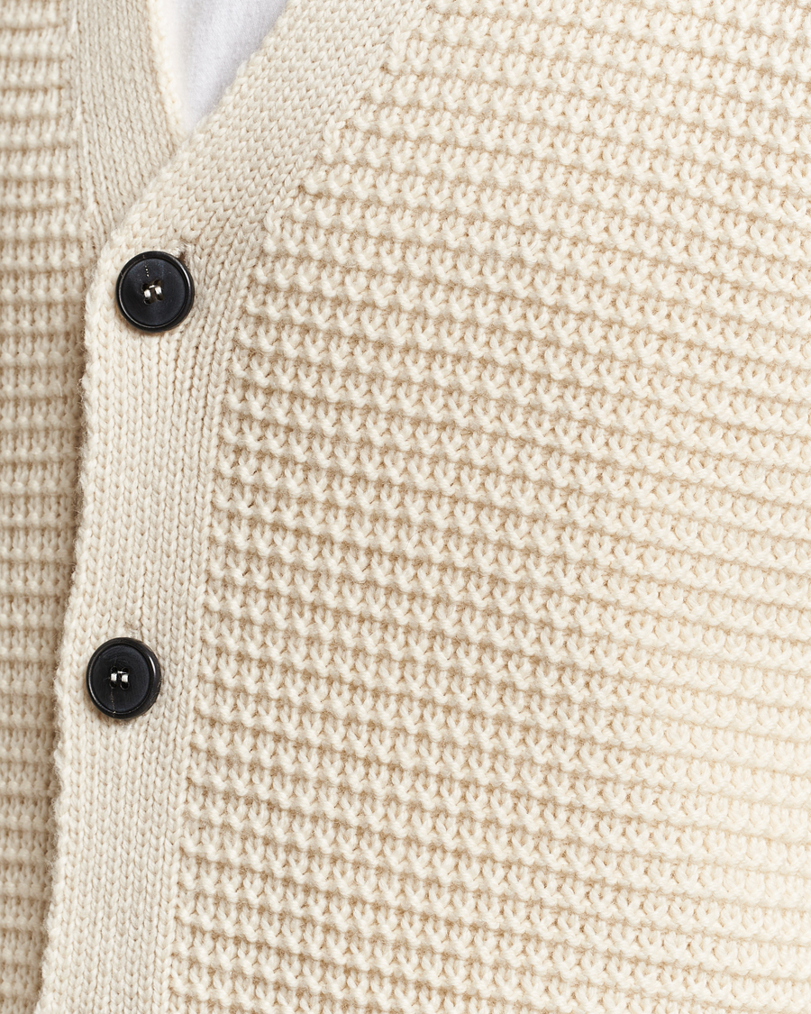 Herre | Gensere | Sunspel | Fisherman Merino Wool Cardigan Ecru
