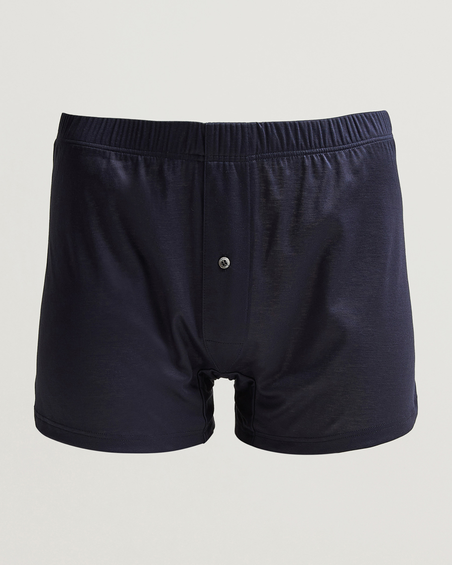 Herre | Undertøy | Zimmerli of Switzerland | Sea Island Cotton Boxer Shorts Navy
