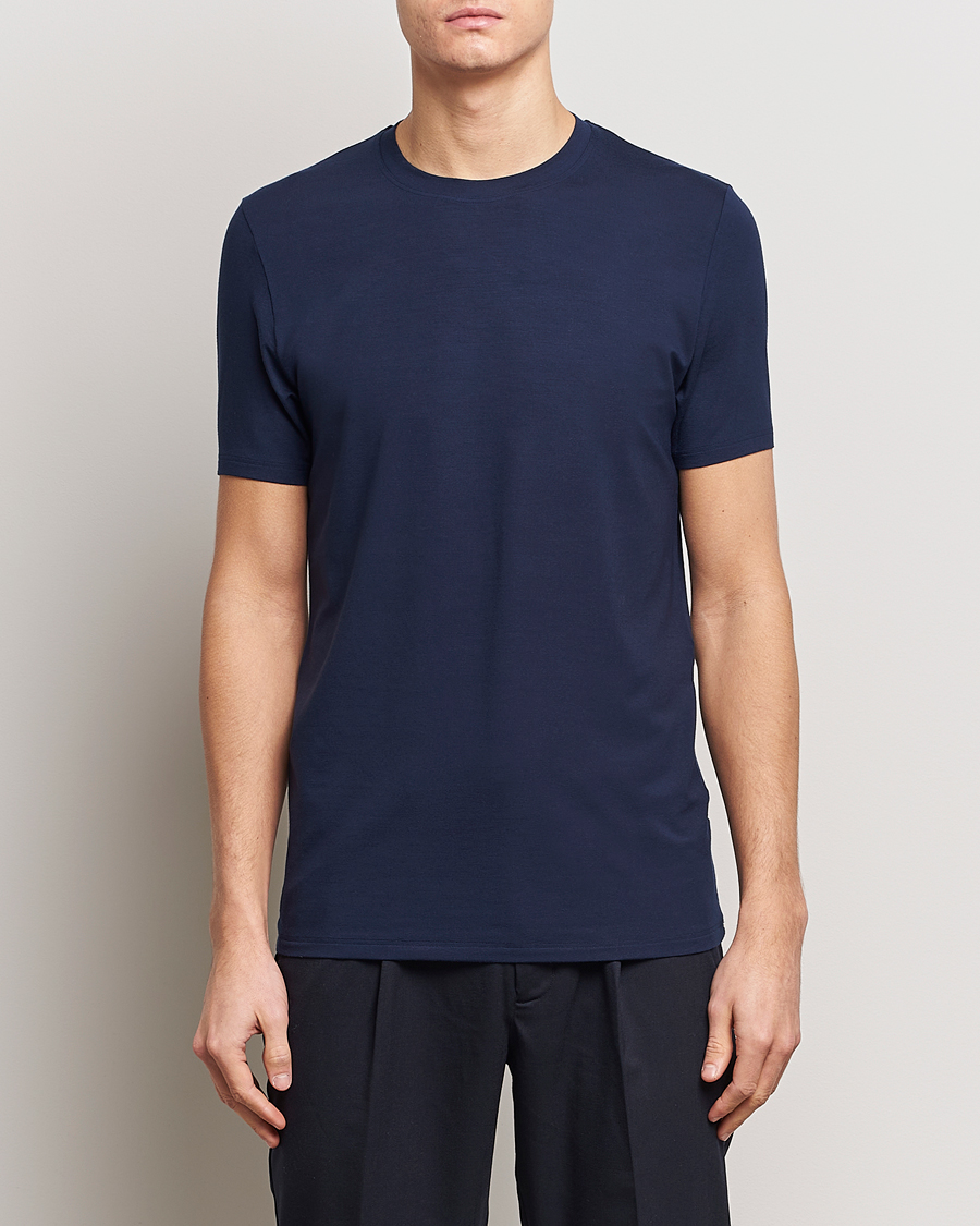 Herre | Kortermede t-shirts | Zimmerli of Switzerland | Pureness Modal Crew Neck T-Shirt Navy