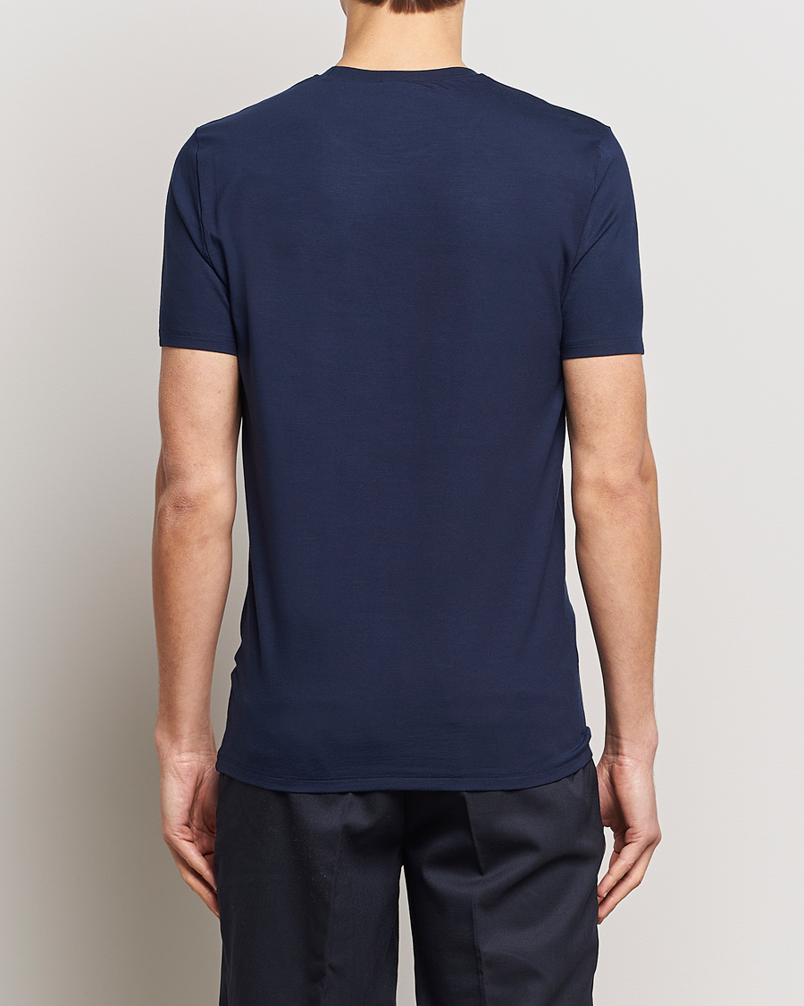 Herre | T-Shirts | Zimmerli of Switzerland | Pureness Modal Crew Neck T-Shirt Navy
