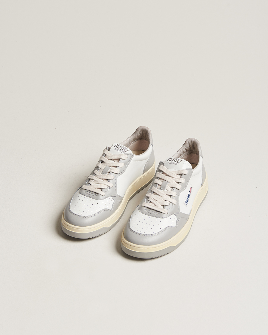 Herre |  | Autry | Medalist Low Bicolor Leather Sneaker White/Grey