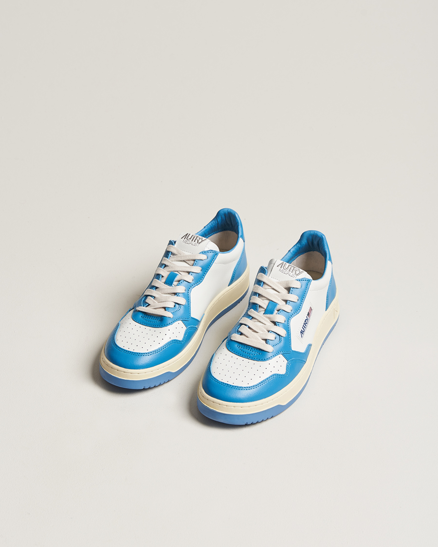Herre |  | Autry | Medalist Low Bicolor Leather Sneaker White/Blue