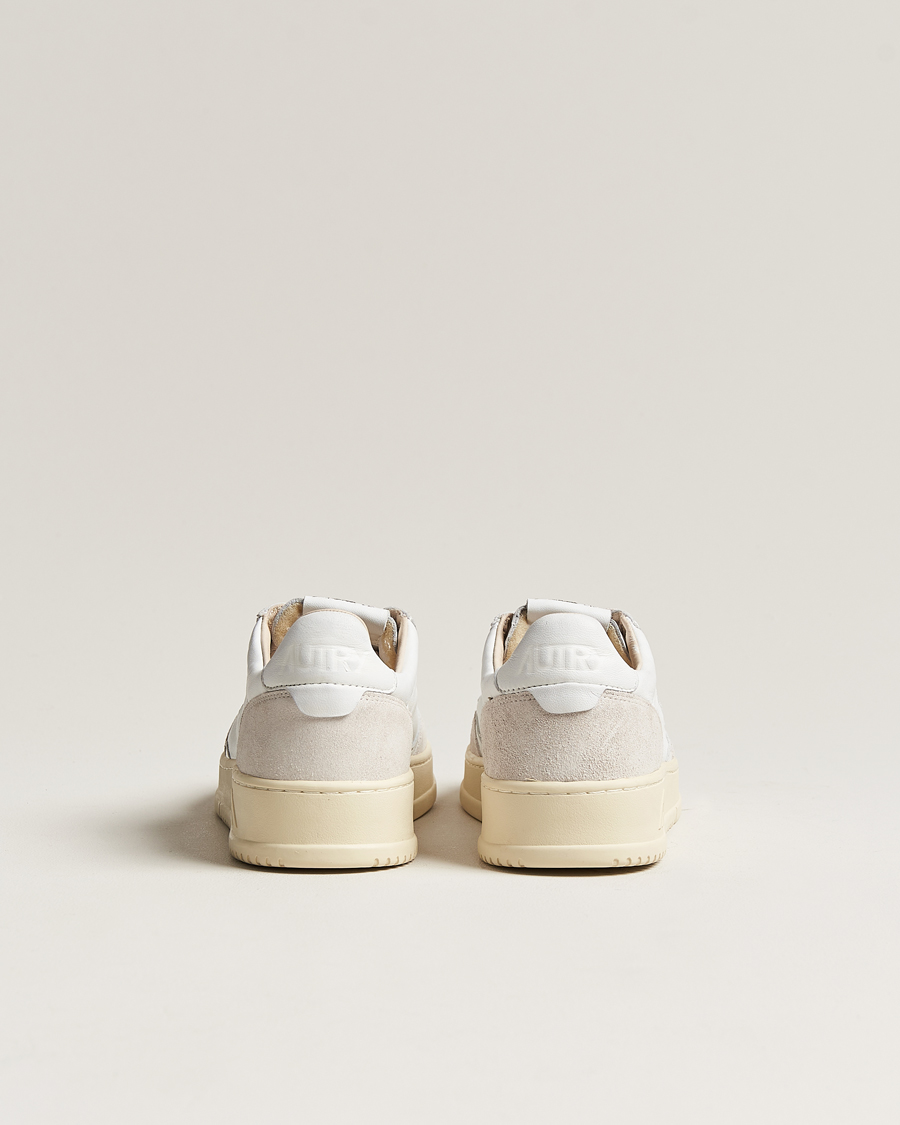 Herre | Autry Medalist Low Goat/Suede Sneaker White/Grey | Autry | Medalist Low Goat/Suede Sneaker White/Grey