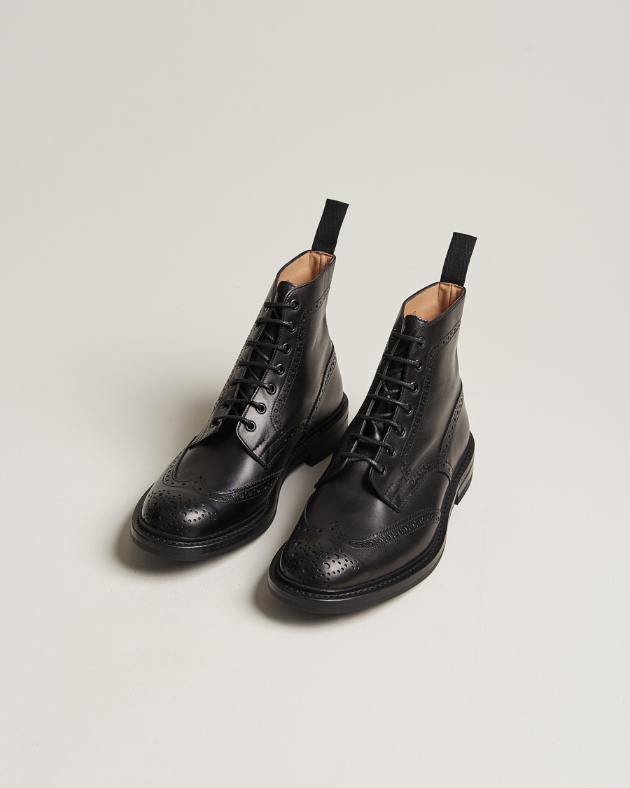 Herre | Svarte støvler | Tricker's | Stow Dainite Country Boots Black Calf