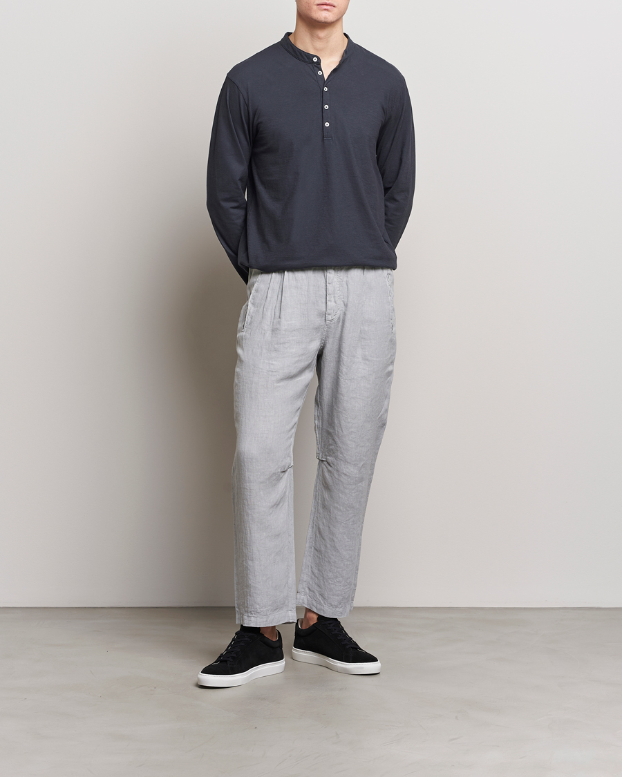 Herre | Gensere | Massimo Alba | Hawai Watercolor Henley Washed Black