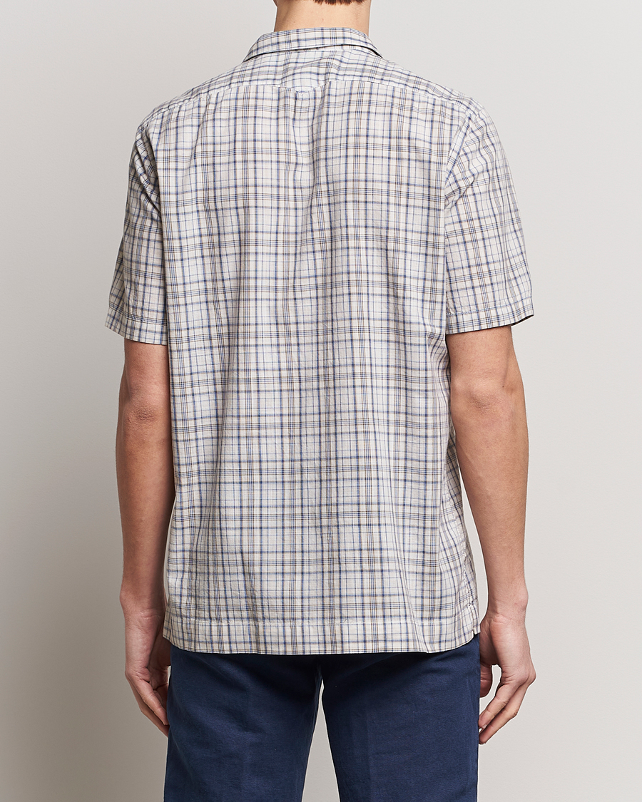 Herre | Skjorter | Massimo Alba | Venice Macro Check Bowling Shirt Blue/Beige