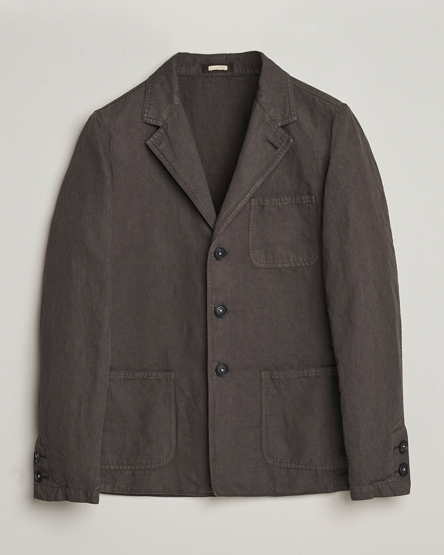 Herre | Jakker | Massimo Alba | Baglietto Washed Cotton Work Jacket Dark Brown