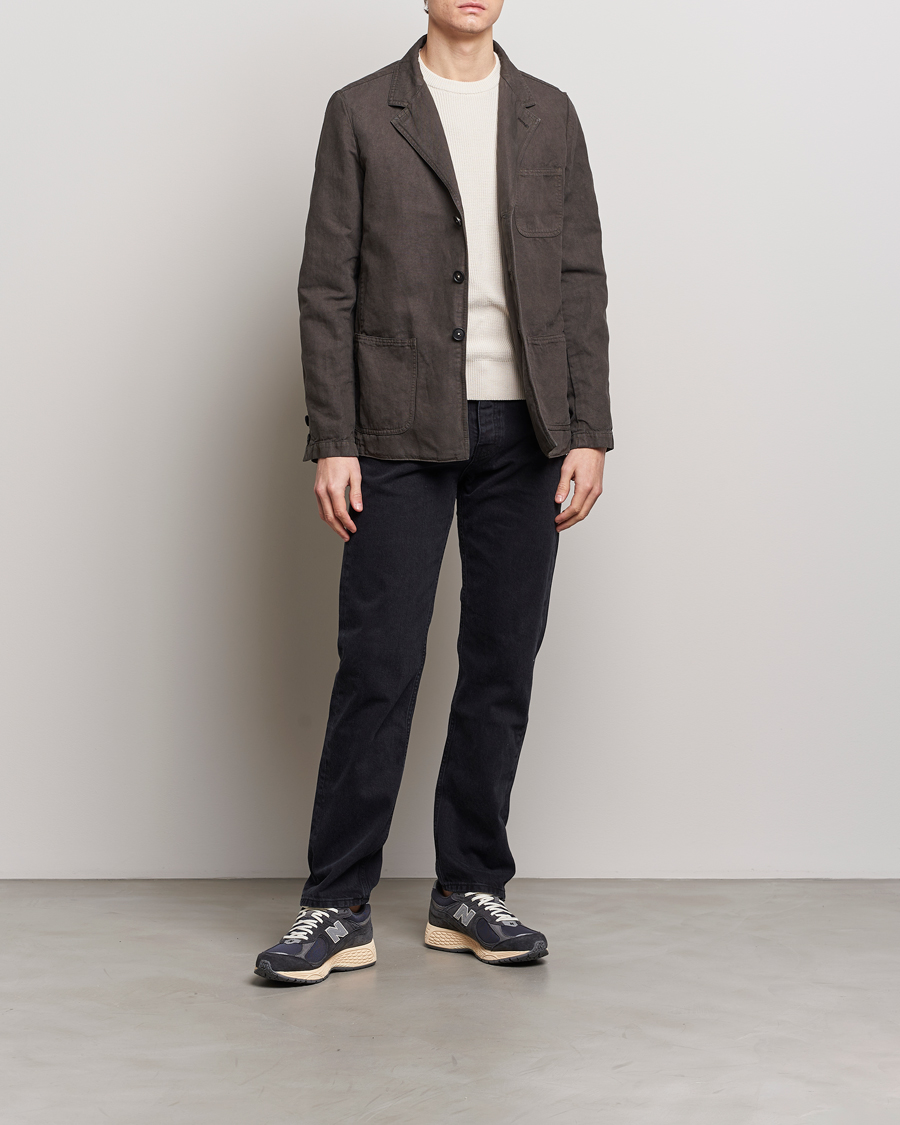 Herre | Jakker | Massimo Alba | Baglietto Washed Cotton Work Jacket Dark Brown
