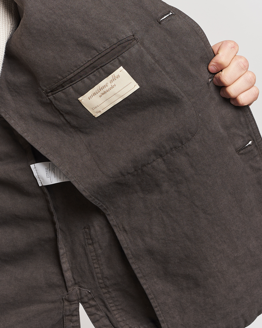 Herre | Jakker | Massimo Alba | Baglietto Washed Cotton Work Jacket Dark Brown
