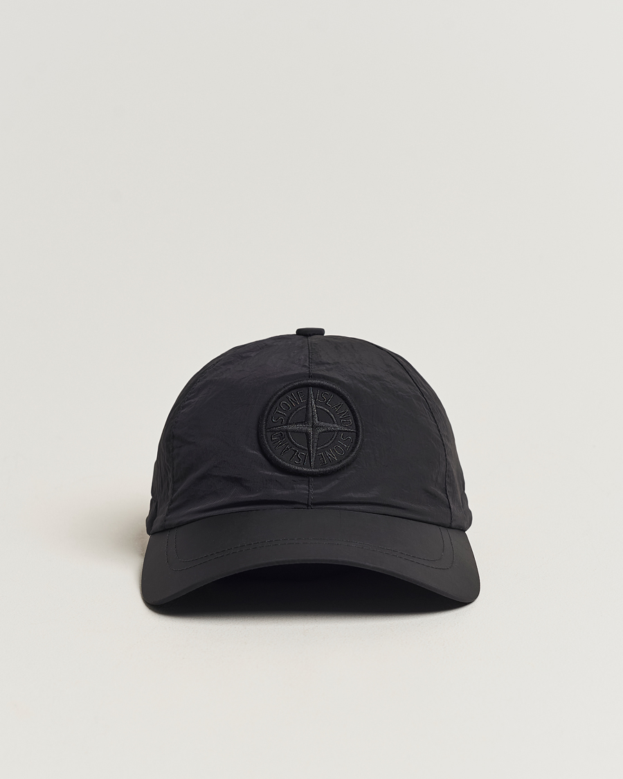 Herre | Stone Island Nylon Metal Cap Black | Stone Island | Nylon Metal Cap Black