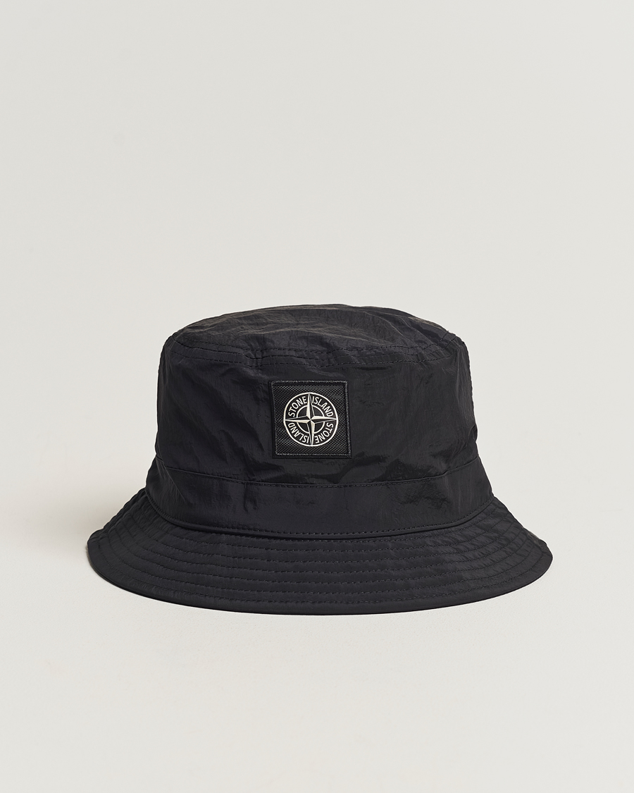 Herre | Stone Island Logo Bucket Hat Black | Stone Island | Logo Bucket Hat Black