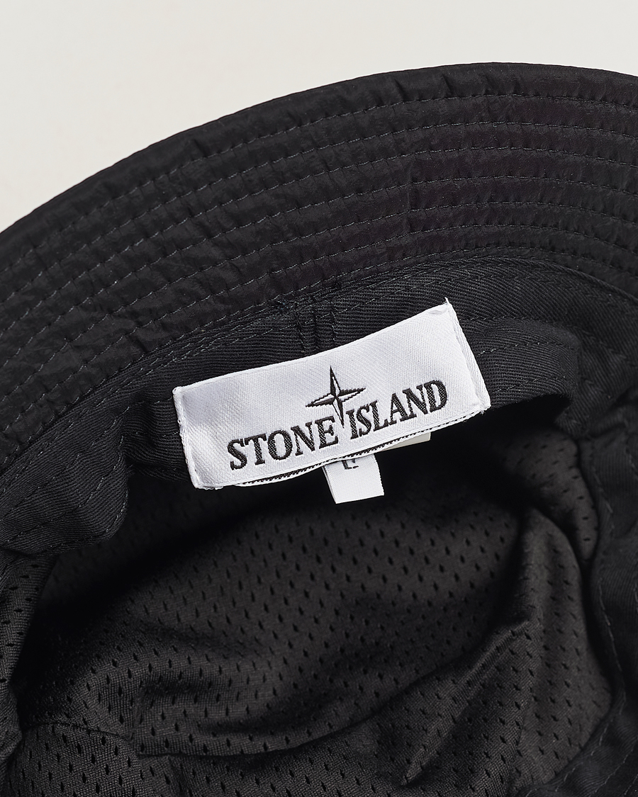 Herre | Stone Island Logo Bucket Hat Black | Stone Island | Logo Bucket Hat Black