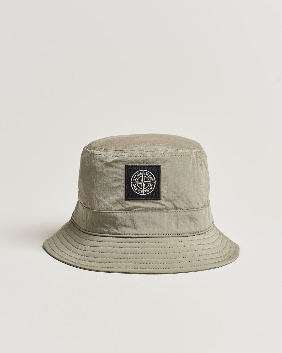 Herre | Stone Island Logo Bucket Hat Natural Beige | Stone Island | Logo Bucket Hat Natural Beige