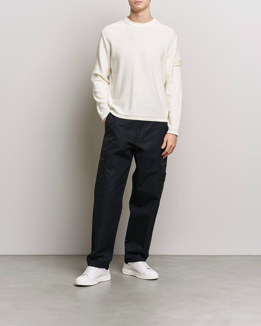 Herre | Gensere | Stone Island | Ghost Knitted Cotton/Cashmere Sweater Natural Beige