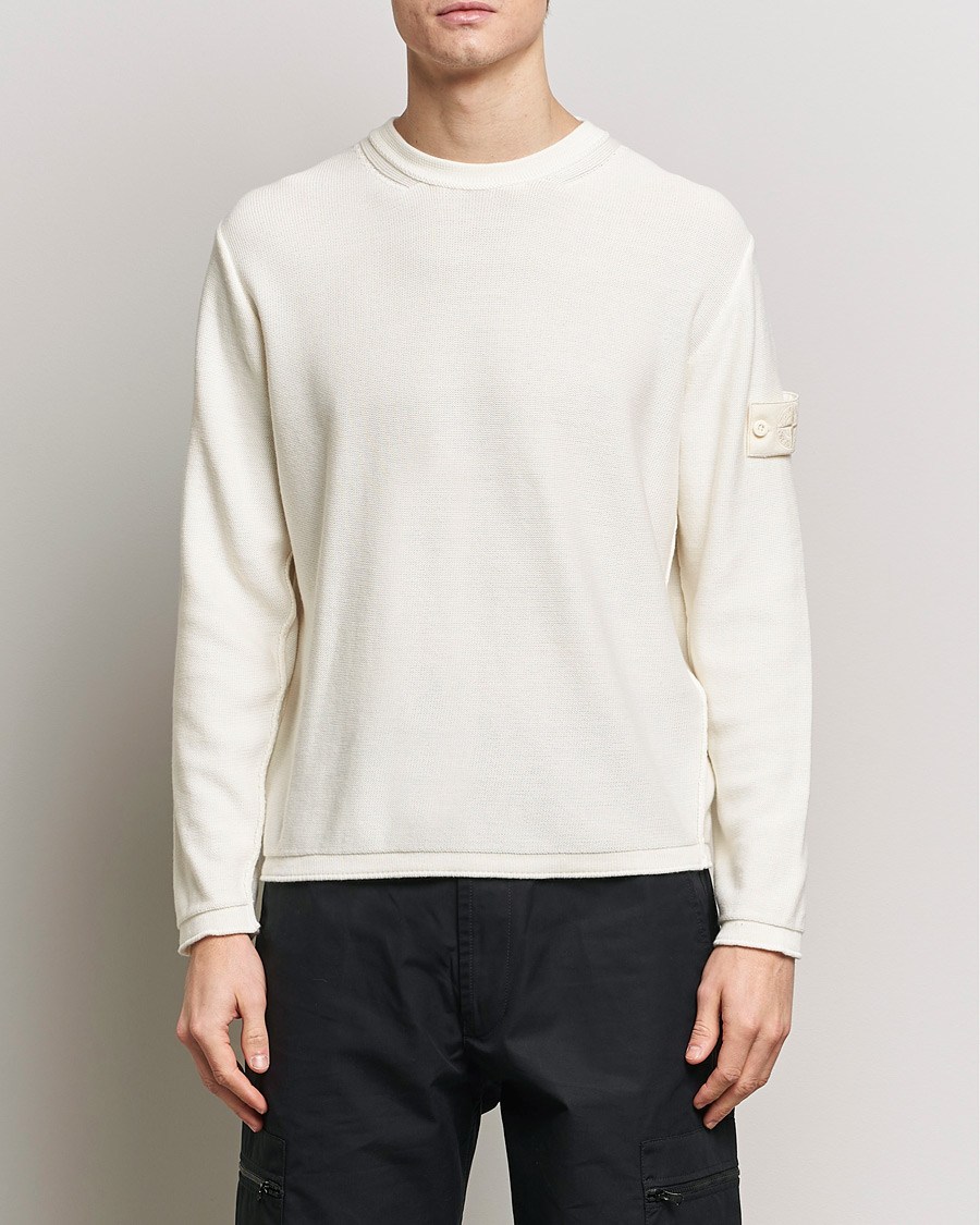 Herre | Gensere | Stone Island | Ghost Knitted Cotton/Cashmere Sweater Natural Beige