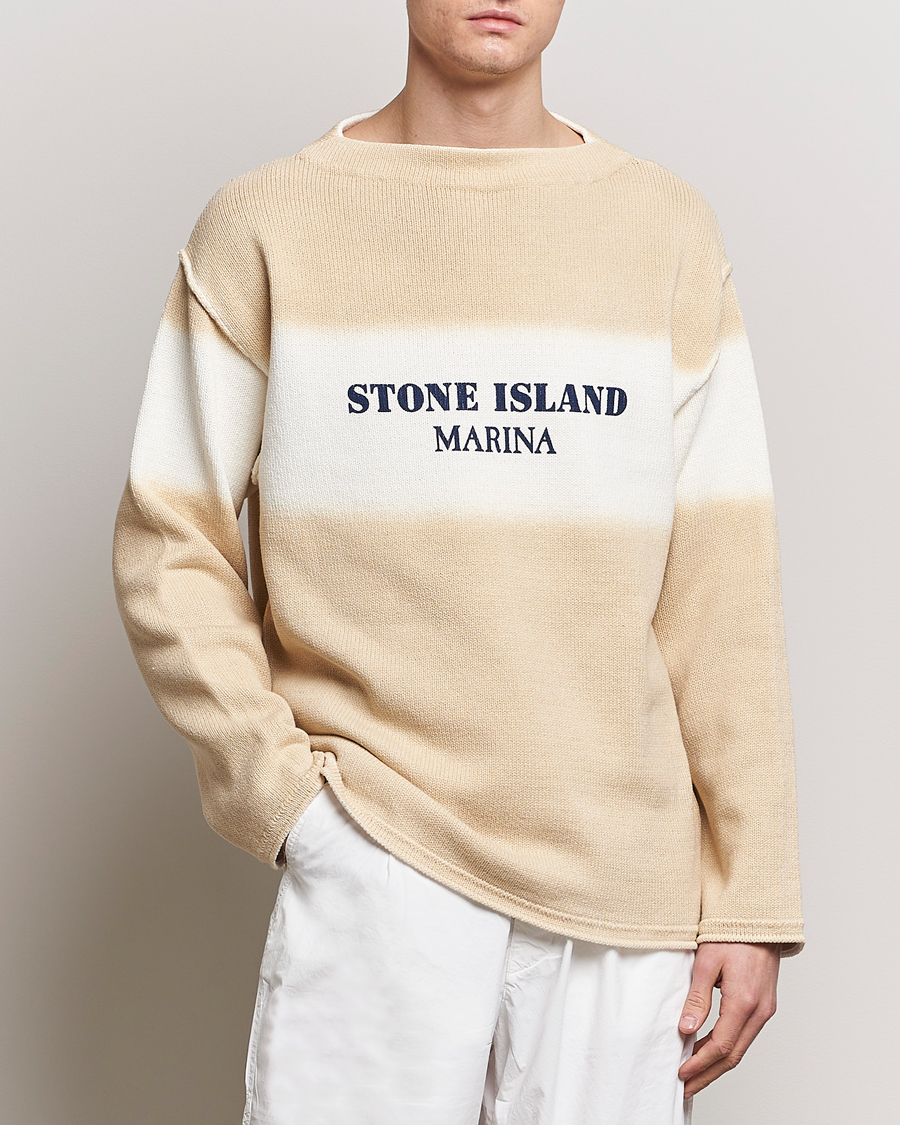 Herre | Strikkede gensere | Stone Island | Marina Organic Cotton Sweater Natural Beige