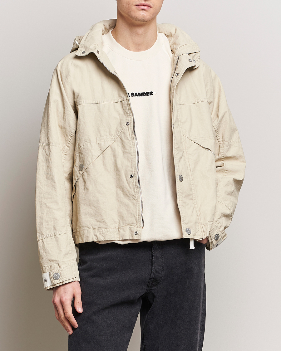 Herre | Klær | Stone Island | Marina Pleated Linen Hood Jacket Natural Beige