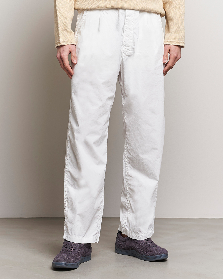 Herr |  | Stone Island | Marina Washed Cotton Canvas Trousers White