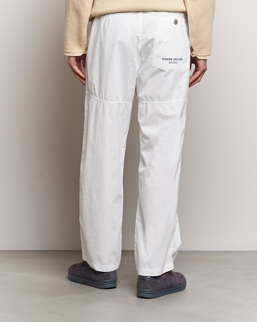 Herre | Bukser | Stone Island | Marina Washed Cotton Canvas Trousers White