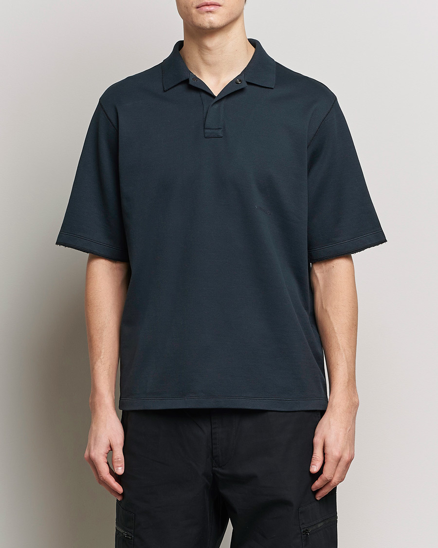 Herre | Pikéer | Stone Island | Ghost Garment Dyed Organic Cotton Poloshirt Navy Blue