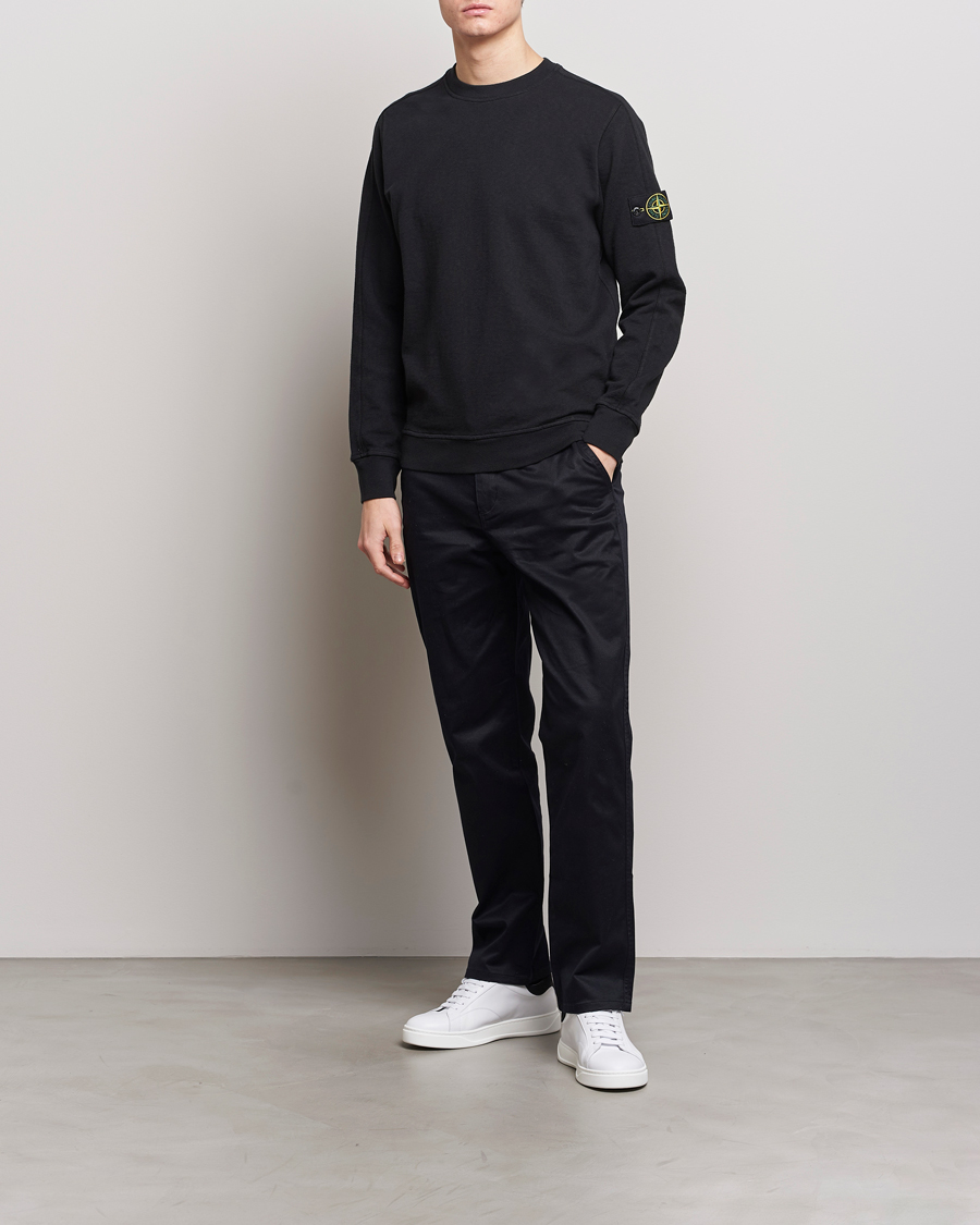 Herre | Gensere | Stone Island | Garment Dyed Cotton Old Effect Sweatshirt Black