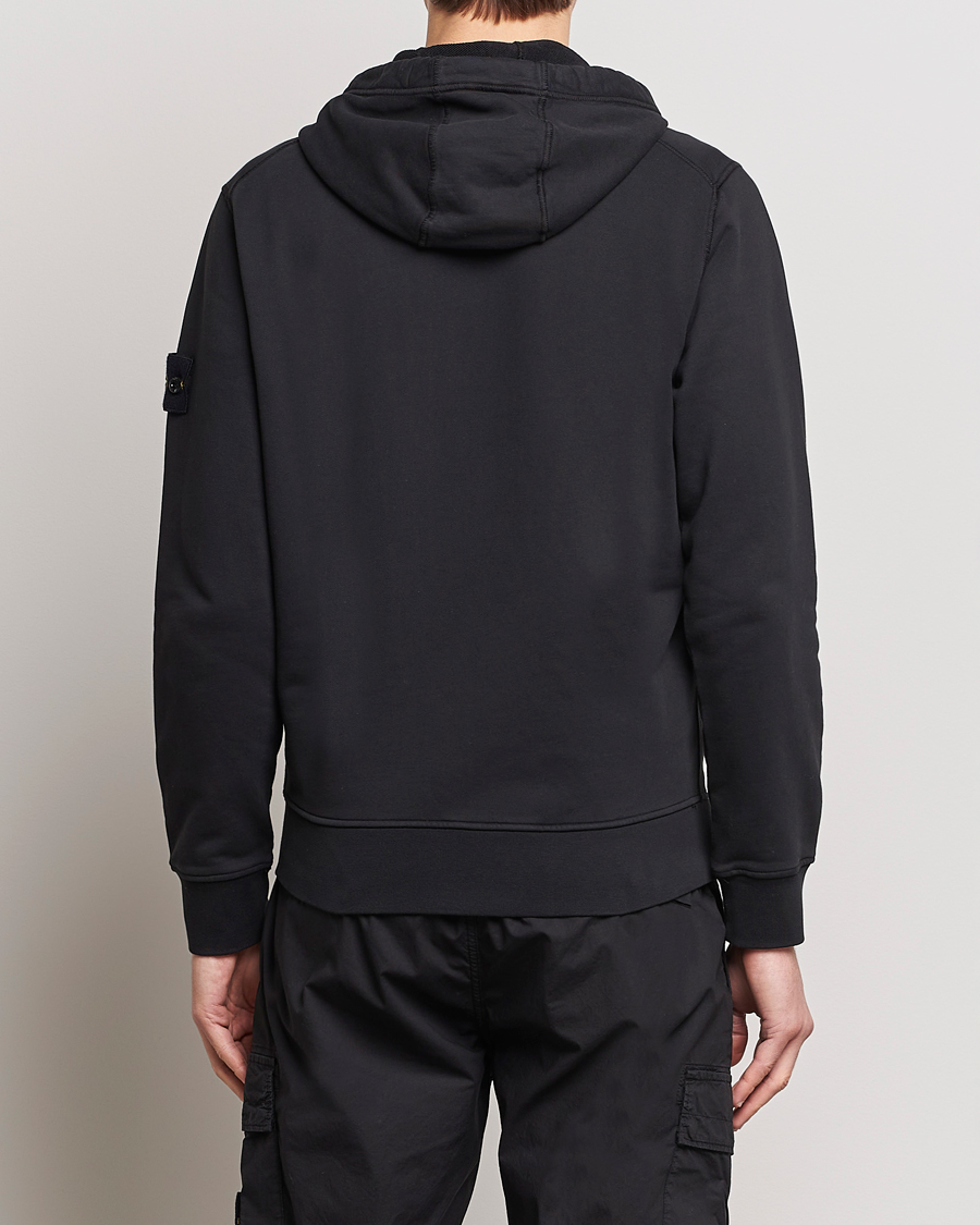 Herre | Gensere | Stone Island | Garment Dyed Cotton Fleece Full Zip Hood Black