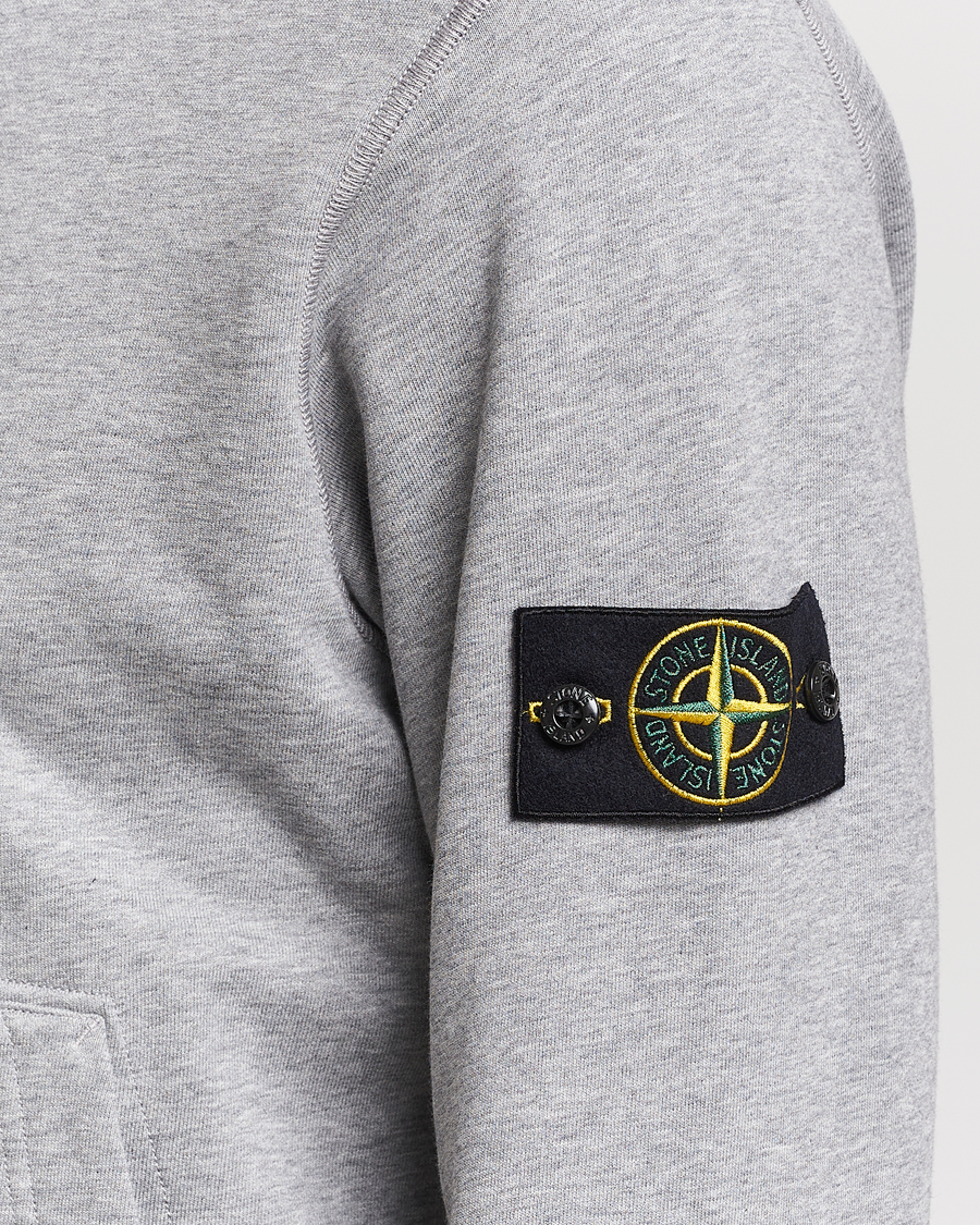 Herre | Gensere | Stone Island | Garment Dyed Cotton Fleece Full Zip Hood Melange Grey