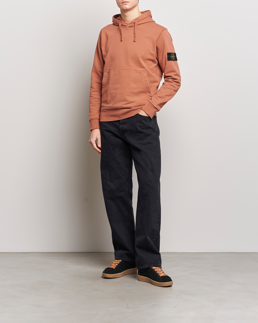 Herre | Gensere | Stone Island | Garment Dyed Cotton Fleece Hood Rust