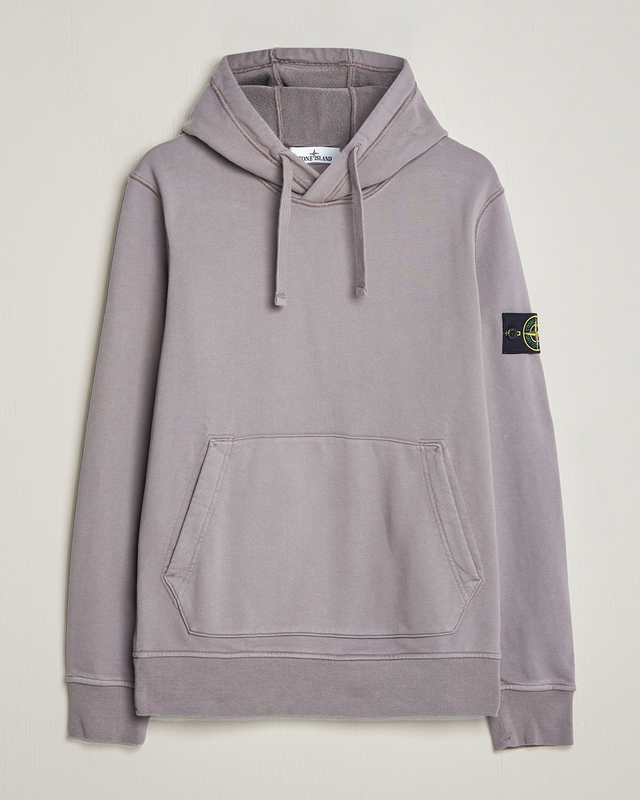 Herre | Gensere | Stone Island | Garment Dyed Cotton Fleece Hood Dove Grey