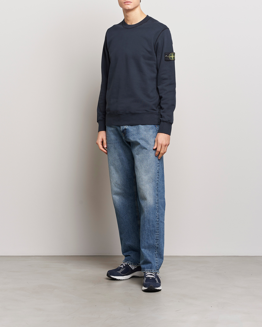 Herre | Gensere | Stone Island | Garment Dyed Cotton Sweatshirt Navy Blue