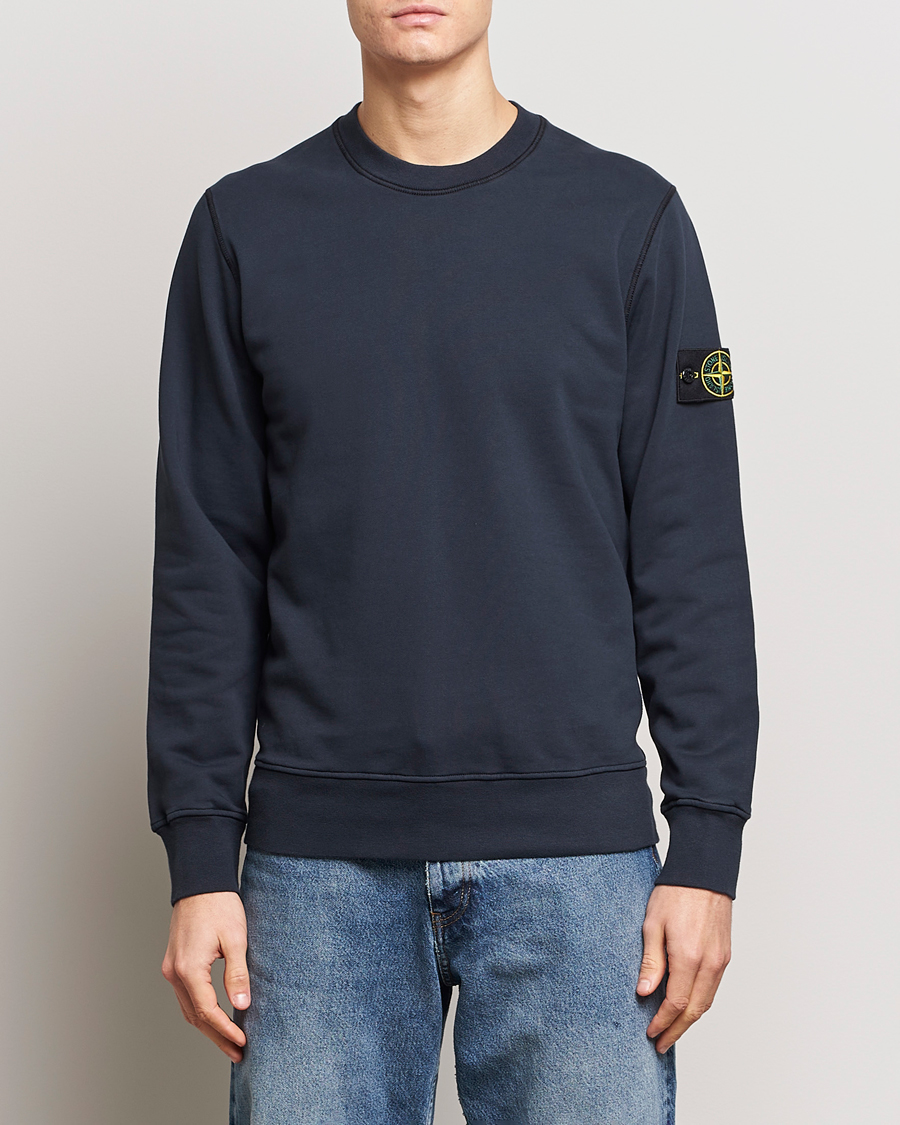 Herr | Kläder | Stone Island | Garment Dyed Cotton Sweatshirt Navy Blue