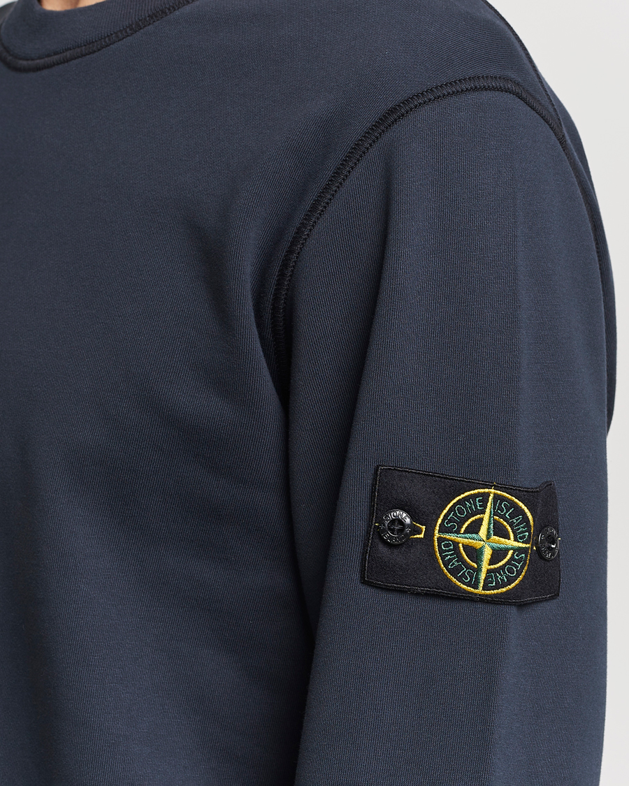 Herre | Gensere | Stone Island | Garment Dyed Cotton Sweatshirt Navy Blue