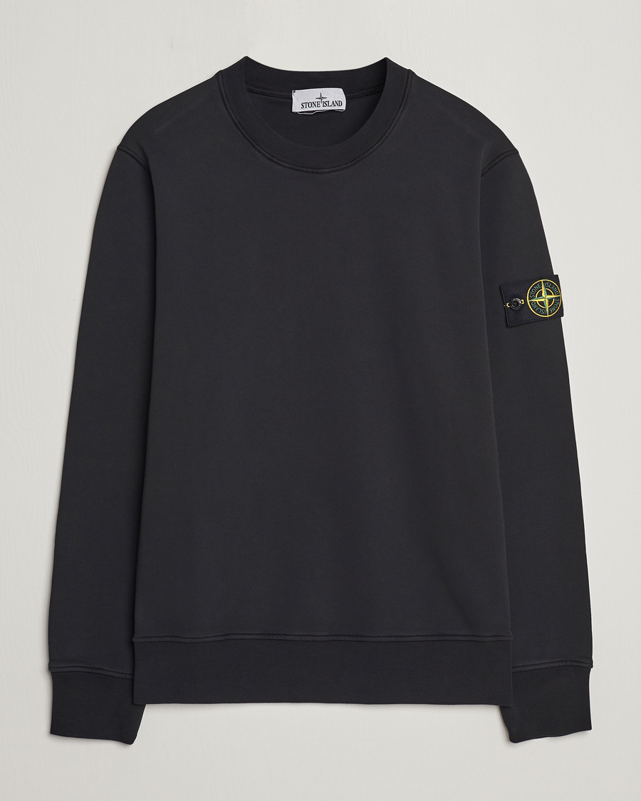 Herre | Gensere | Stone Island | Garment Dyed Cotton Sweatshirt Black