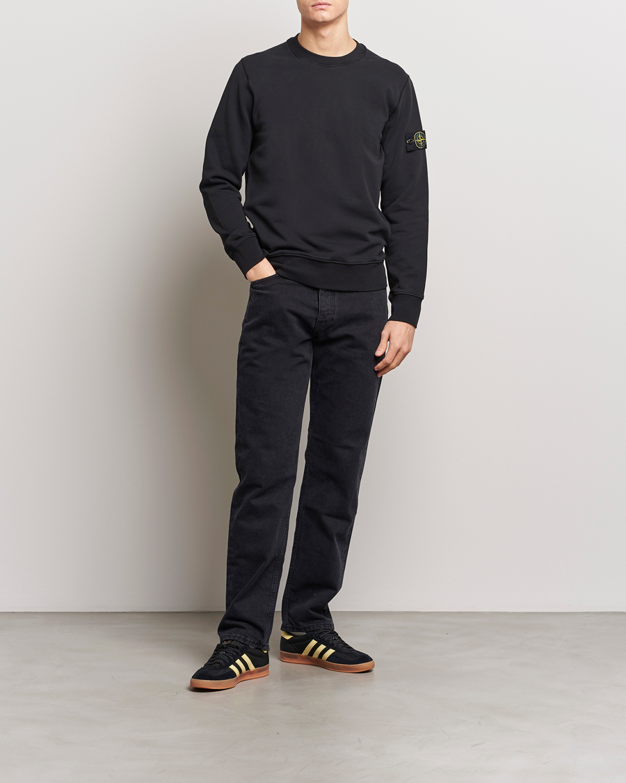 Herre | Gensere | Stone Island | Garment Dyed Cotton Sweatshirt Black