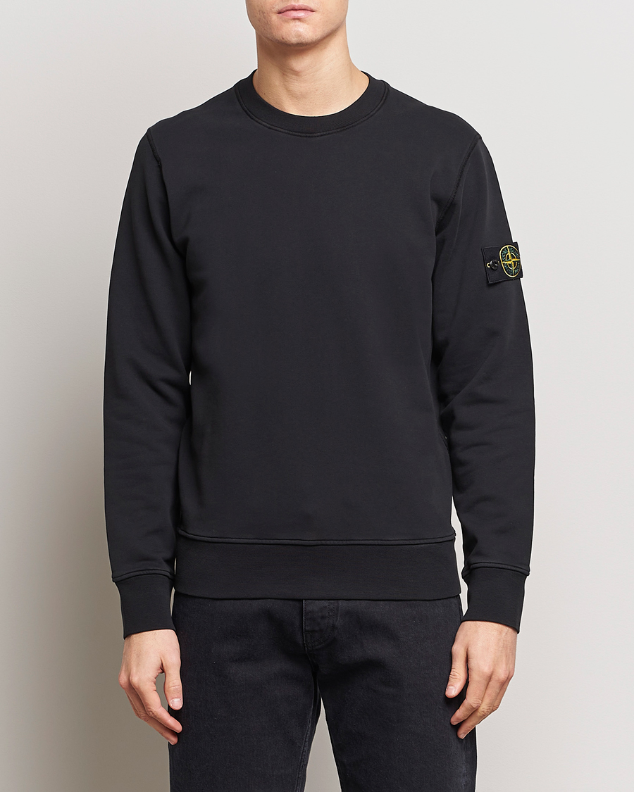 Herre | Gensere | Stone Island | Garment Dyed Cotton Sweatshirt Black
